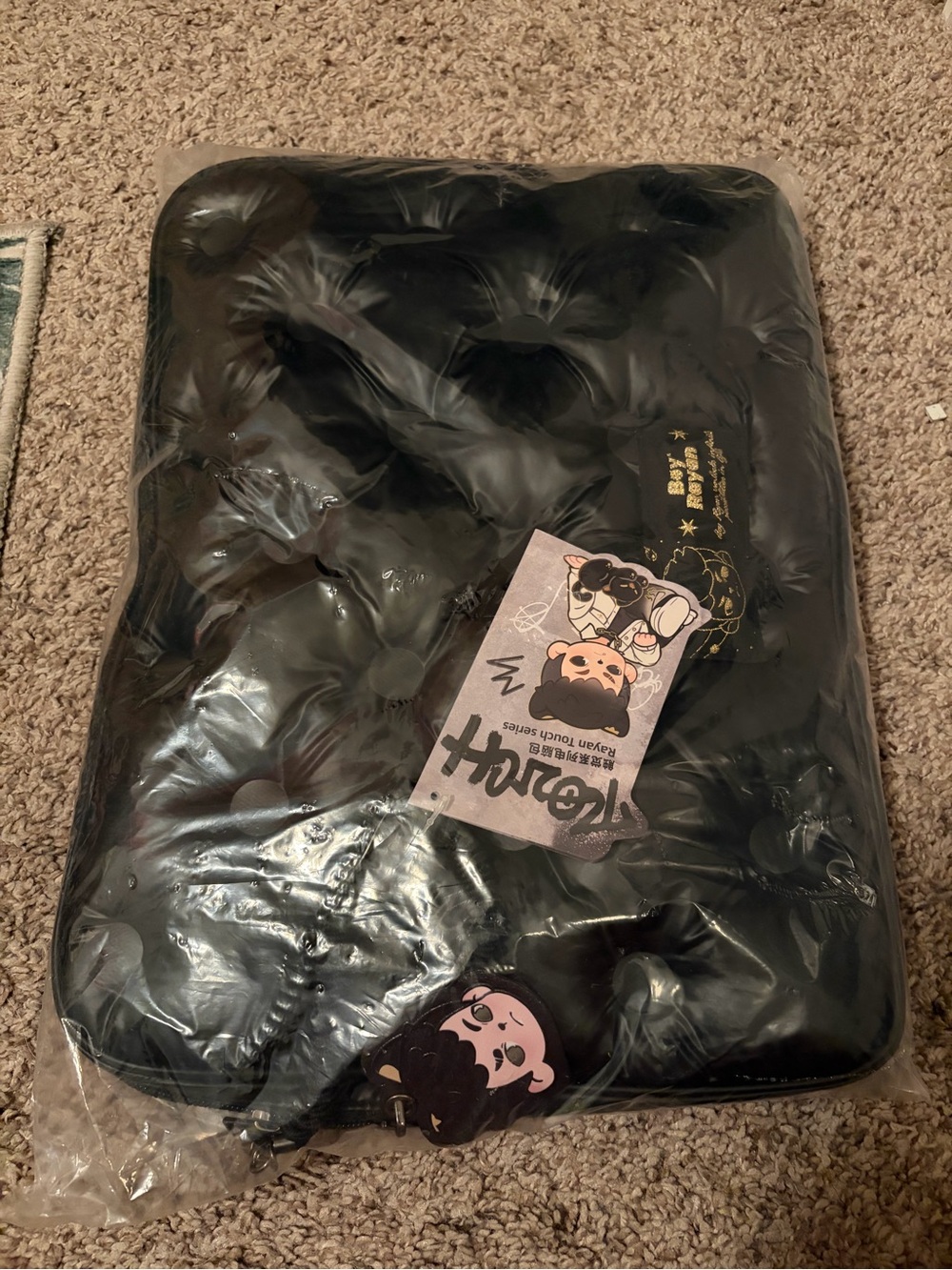 Black Puffy Travel Laptop Case from Boy Rayan